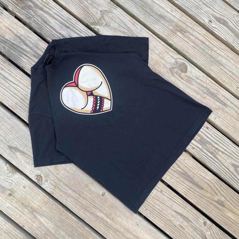 Cartel Ink Shirt Mens‎ Medium Black Heart Skeleton Tattoo Graphic Tee Streetwear